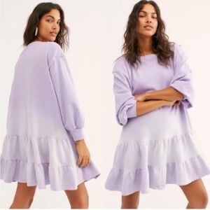 We the Free Lavender Ruffle Hem Dress